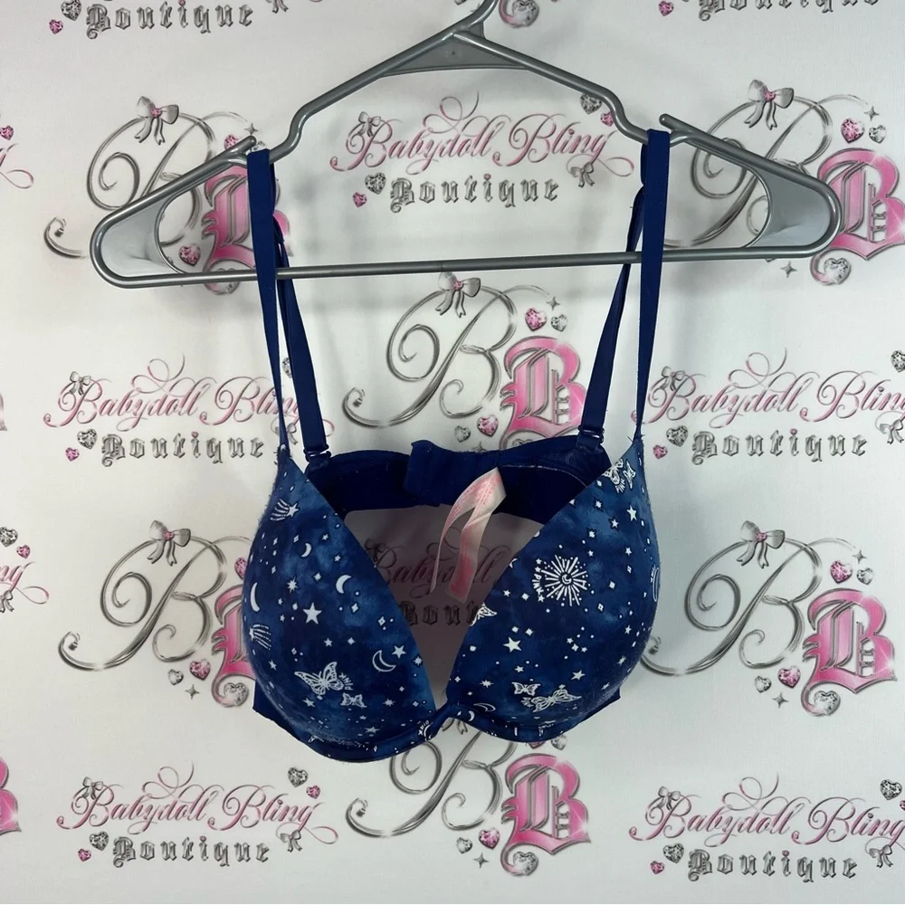 Victoria's Secret pink bra push up stars ⭐️ Midnight Blue Celestial Bra moon - Picture 3 of 12
